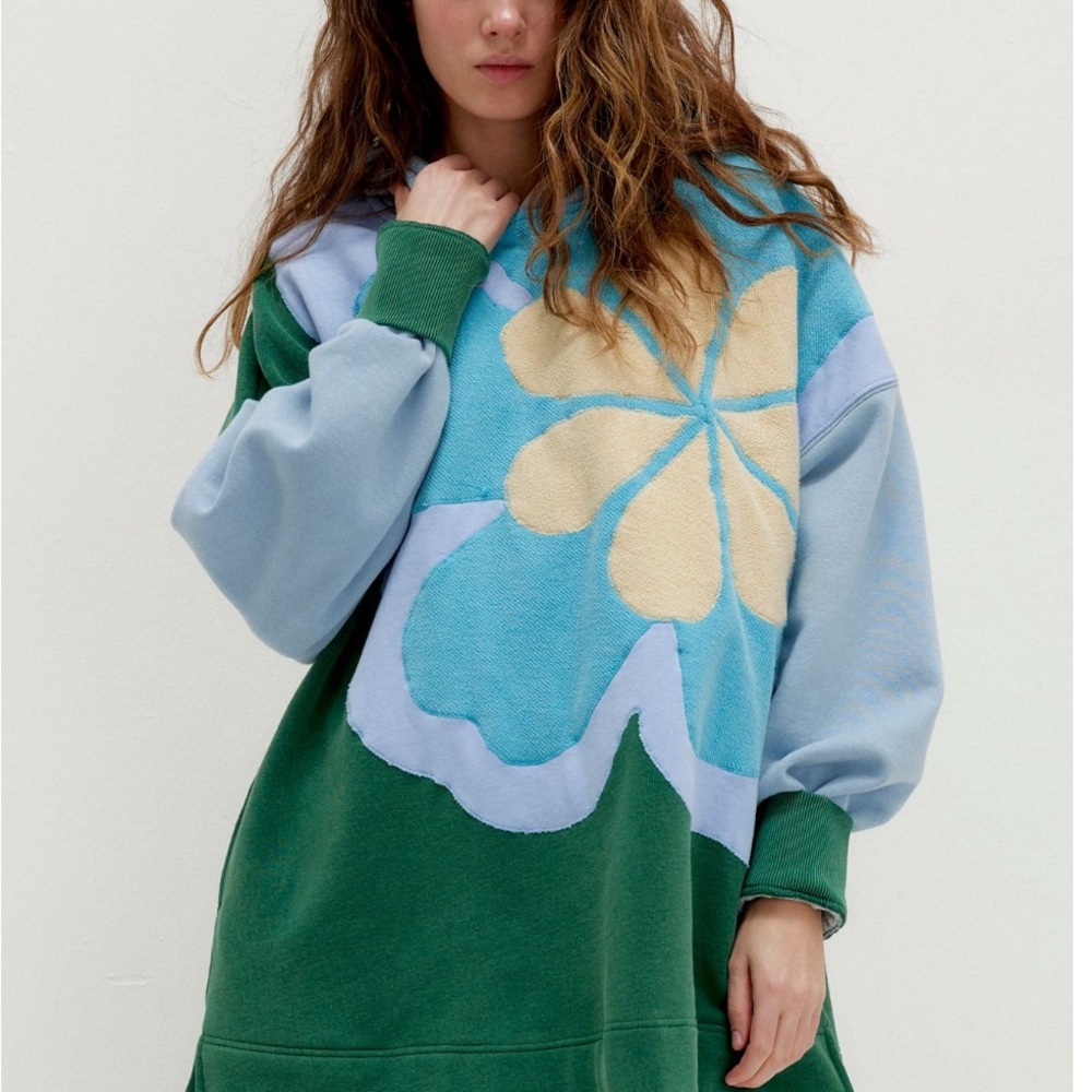 We The Free Green and Blue Floral Sweater - Picture 3 of 9